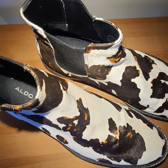 Cow Print Animal Chelsea Boots Booties ALDO - Picture 5 of 12
